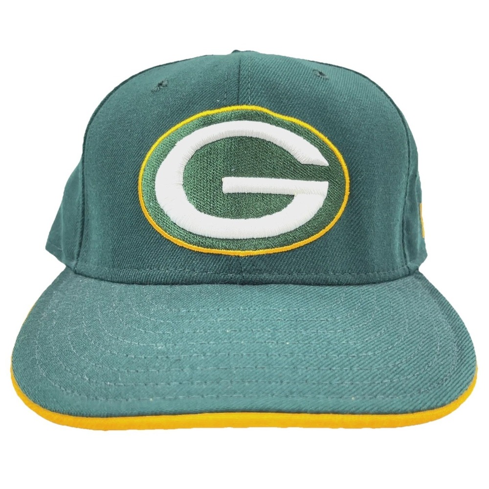 Vintage Green Bay Packers Hat Cap Fitted 7 1/8 Wool USA Plain Logo 59Fifty‎ NFL